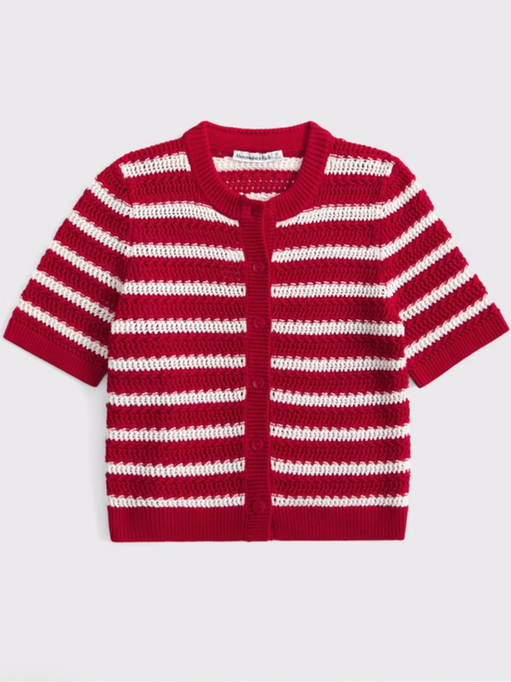 NWT Abercrombie  Short-Sleeve Crew Cardigan - Medium